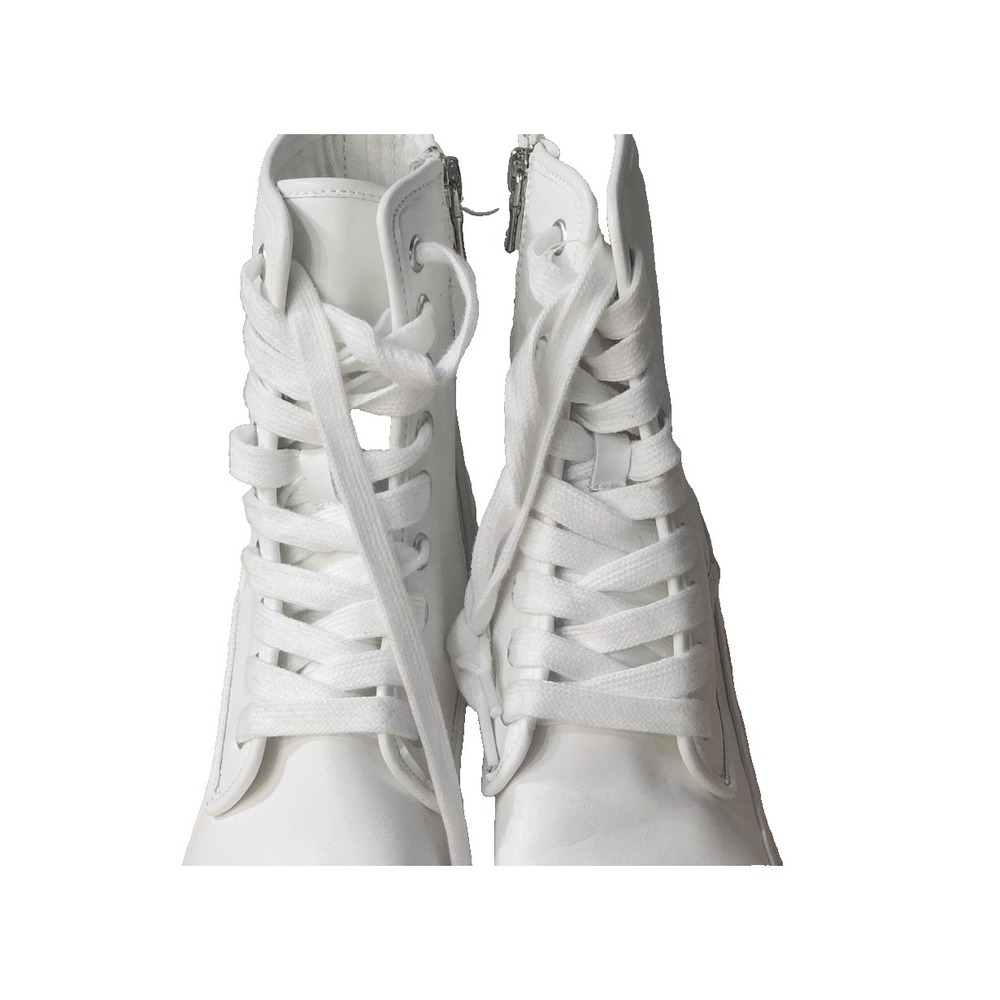 Steve Madden Women's Bloomed White BL000361 Leather Lace-Up Boots Size 7.5 - Picture 6 of 16